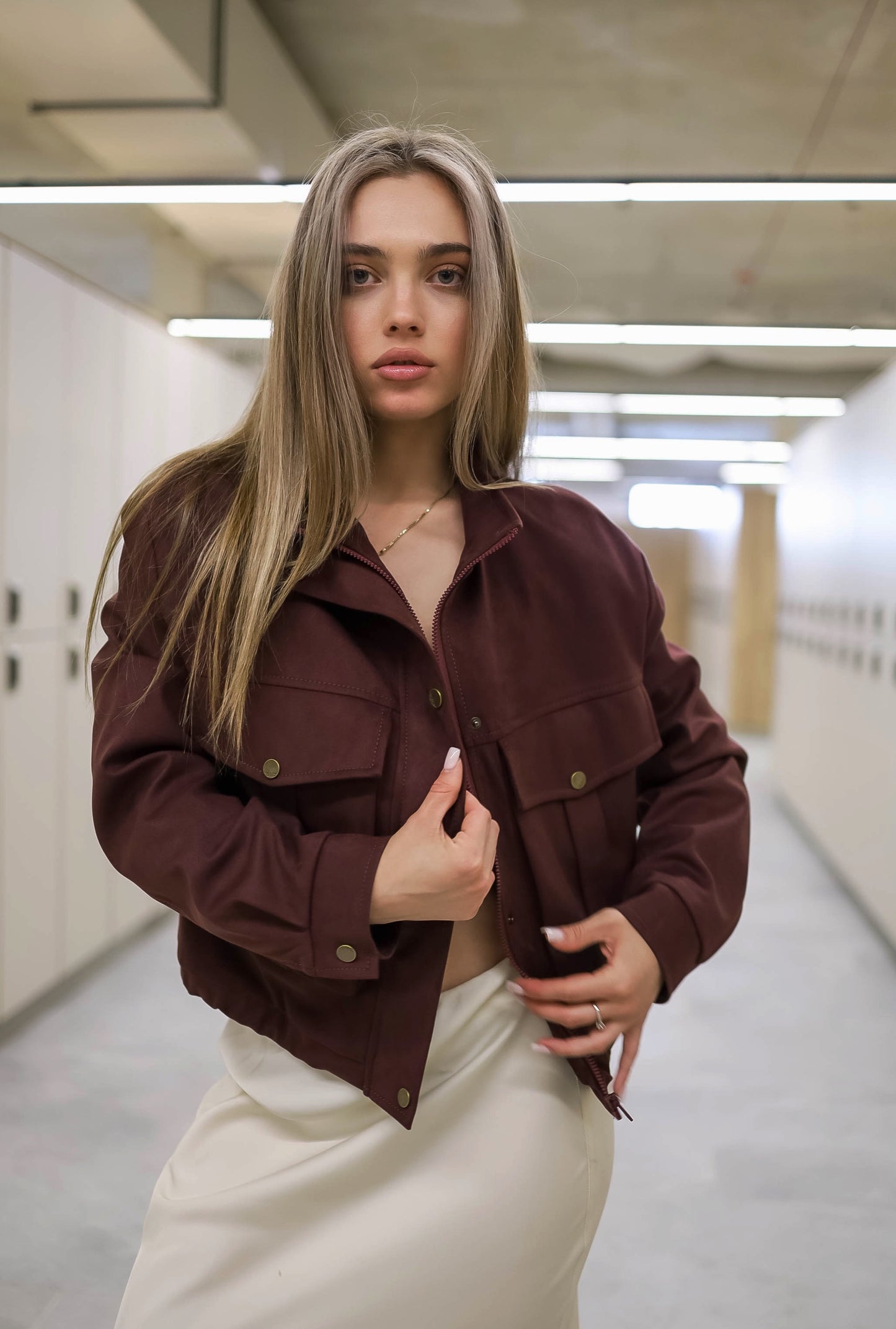 –Cropped Bomber Jacket