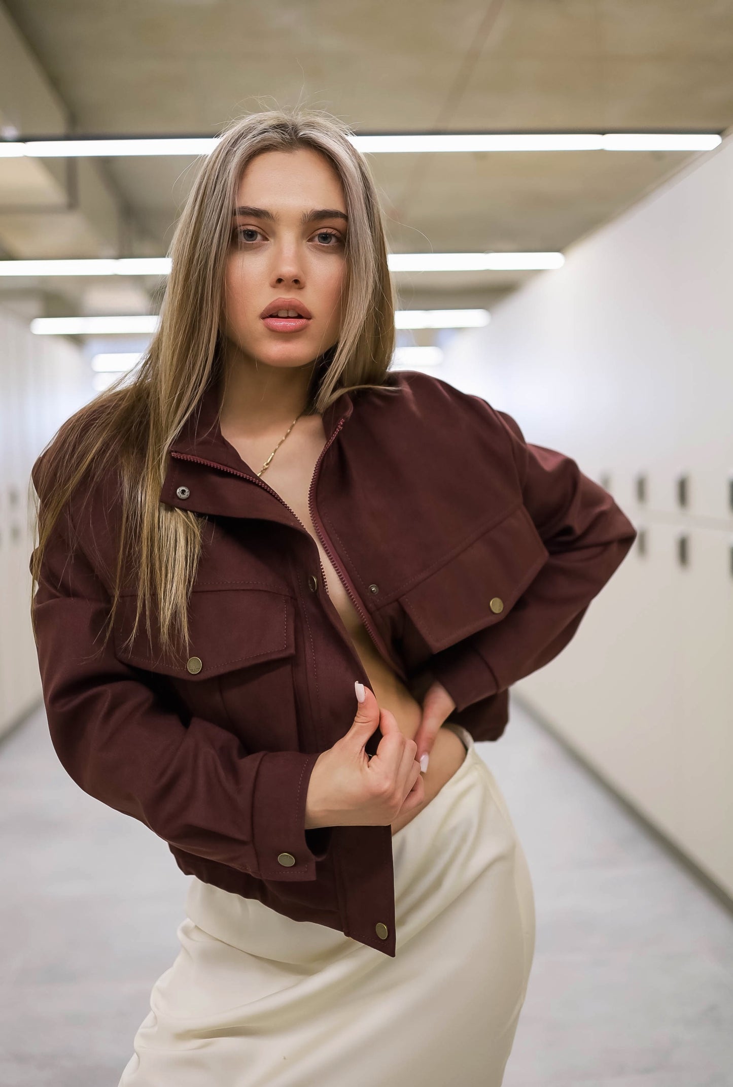 –Cropped Bomber Jacket