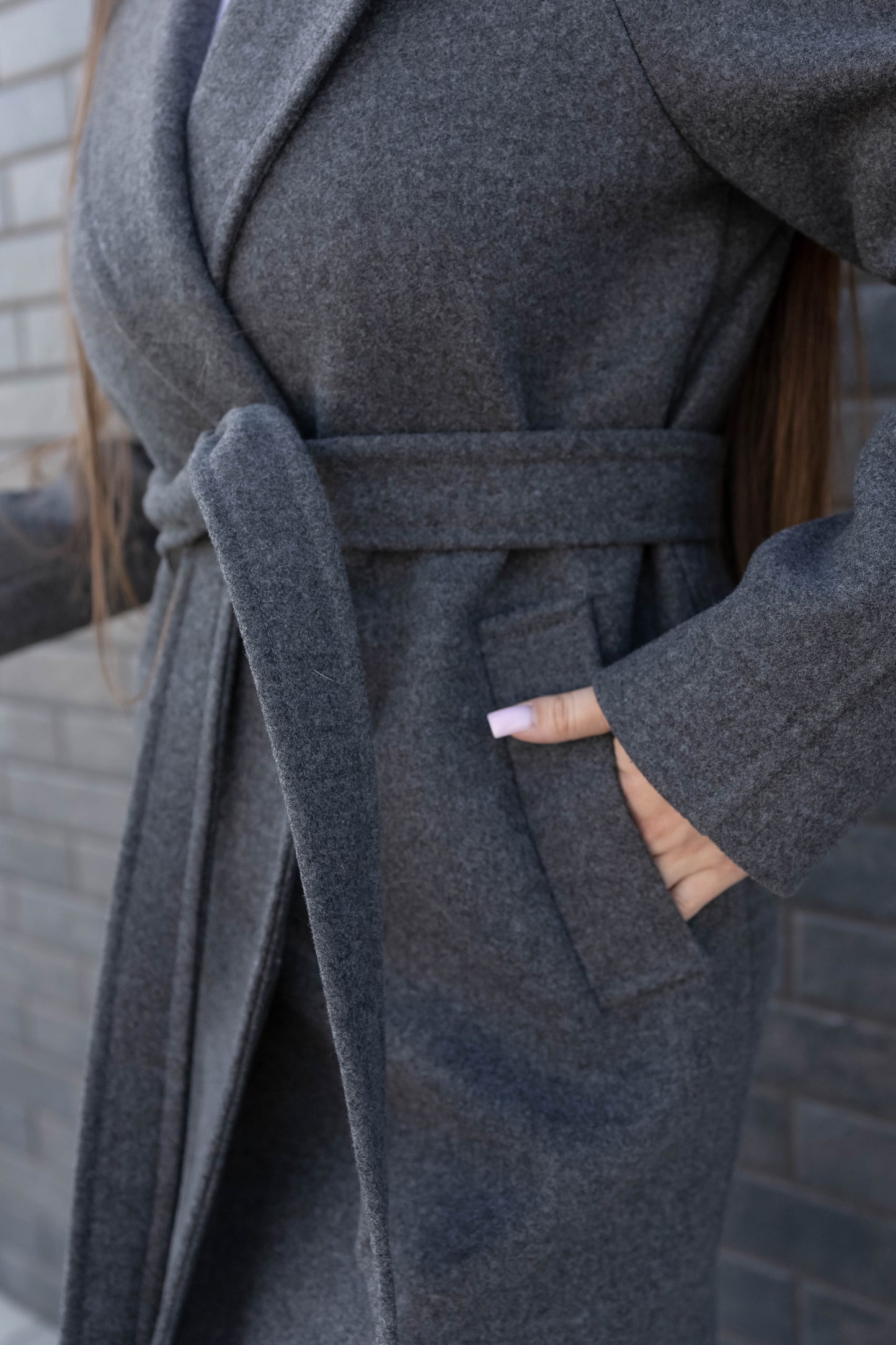 –Belted Wool Coat
