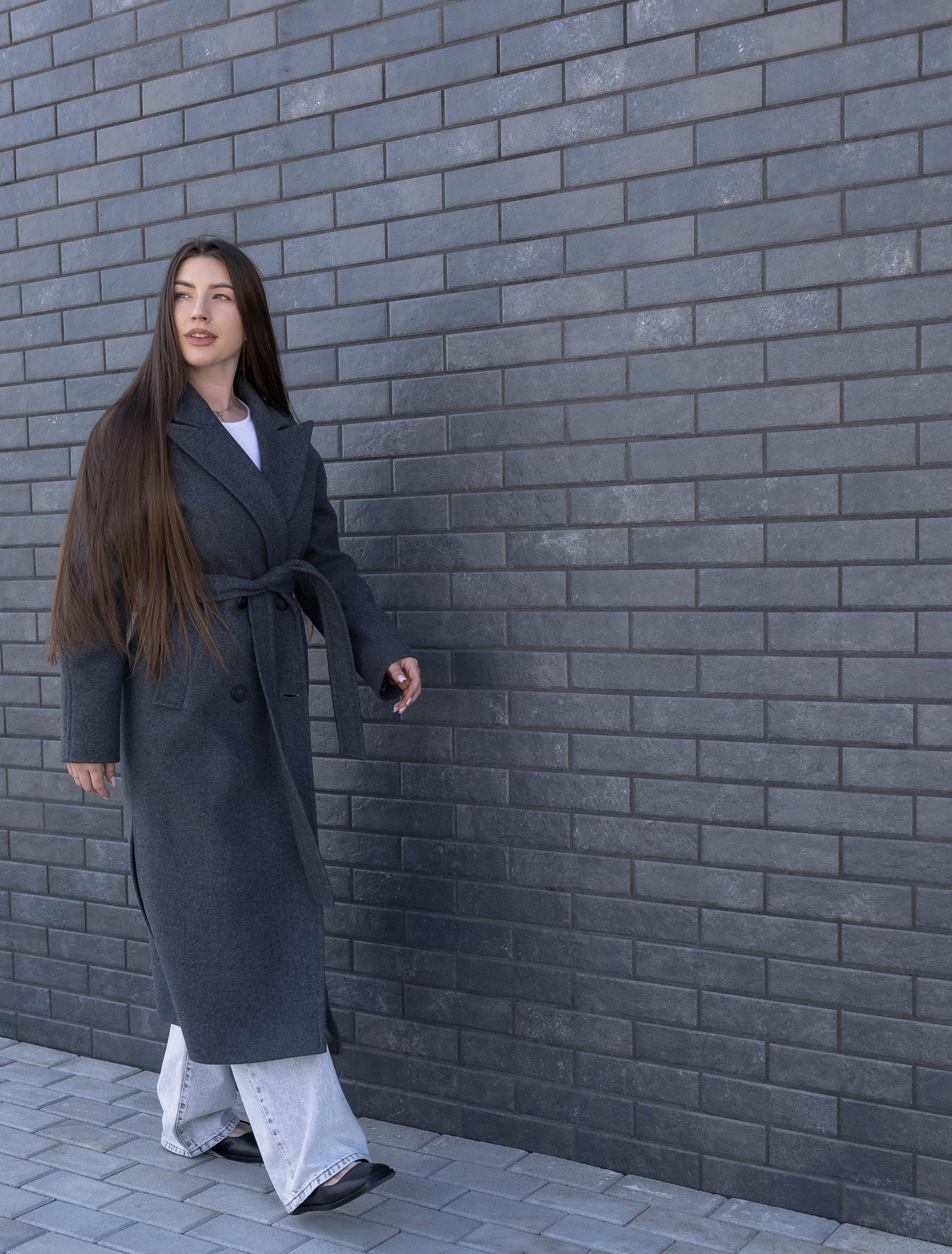 –Belted Wool Coat