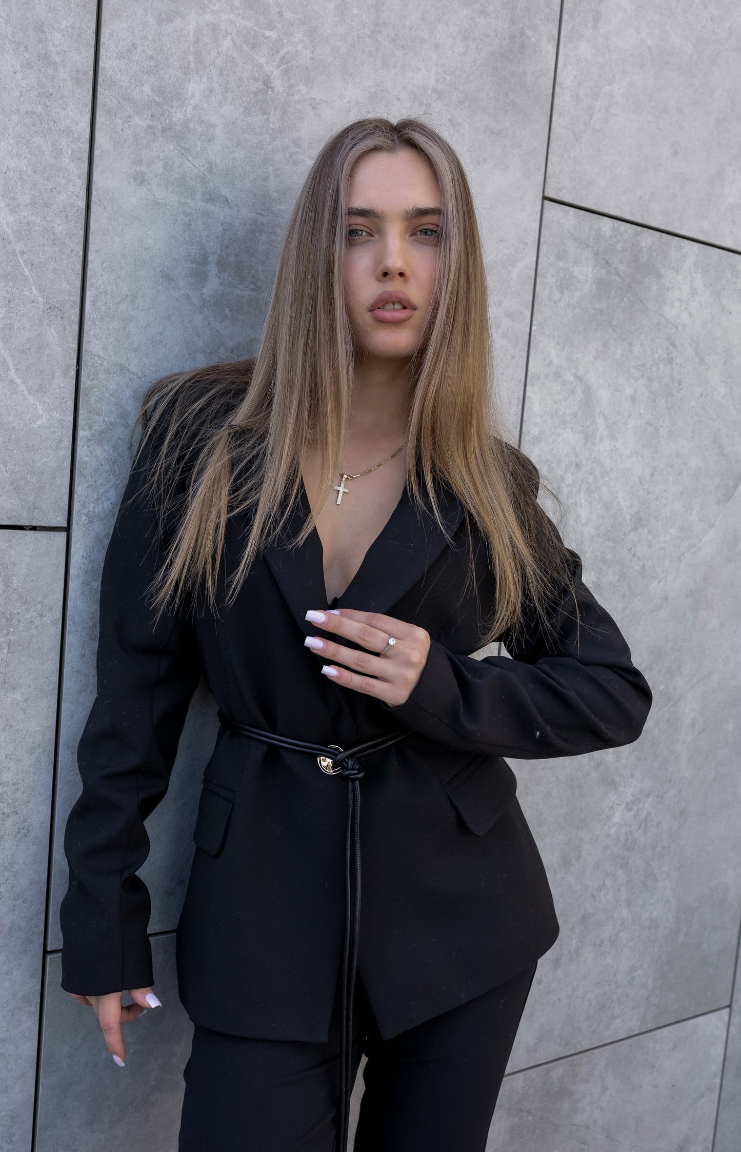 –Structured Belted Suit