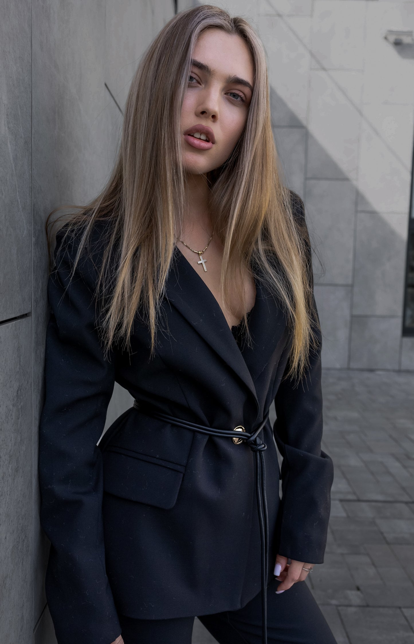 –Structured Belted Suit