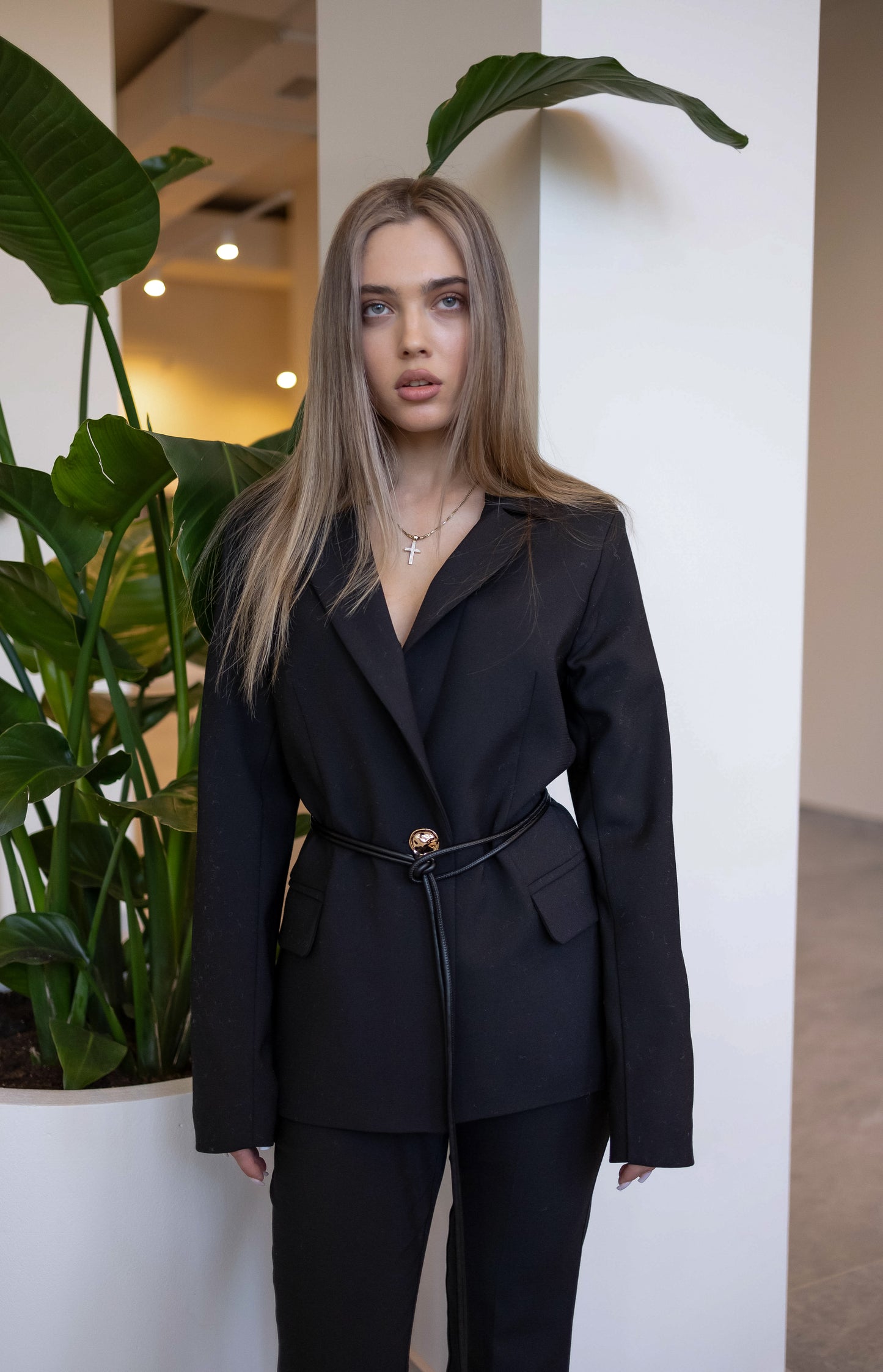 –Structured Belted Suit