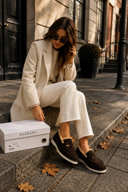 BAZHANA Leather Loafers