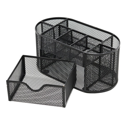 Iron Desk Organizer with Eight Compartments and Drawers